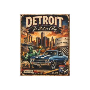 Motor City Garage Metal Sign