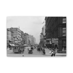 Vintage Street Scene Canvas Wall Art